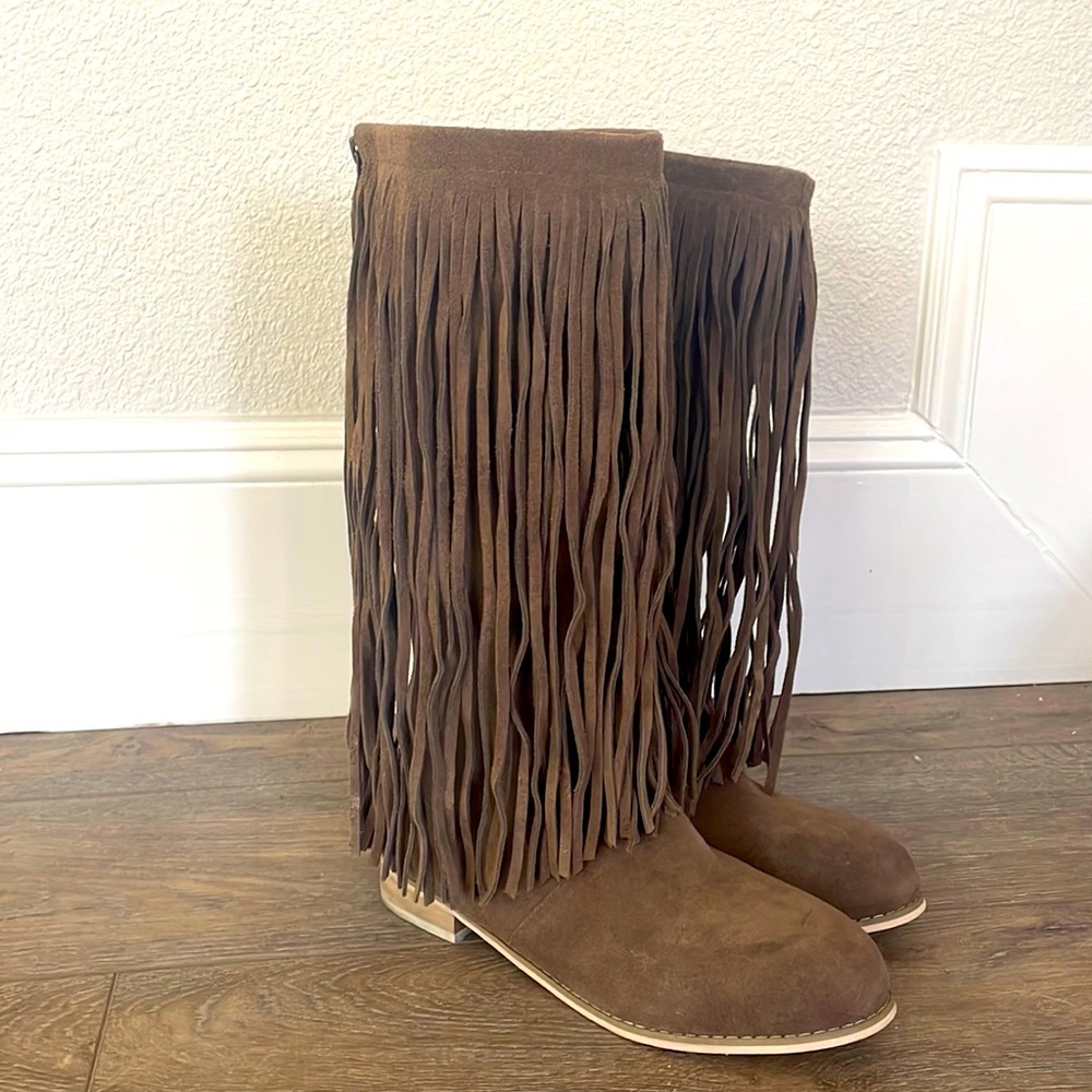 JoyFolie Suede Fringe Boots